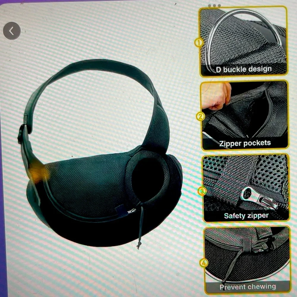 COPY - Reflective Pet Sling Carrier comes in 3 sizes S, M & L as well as 3 col…